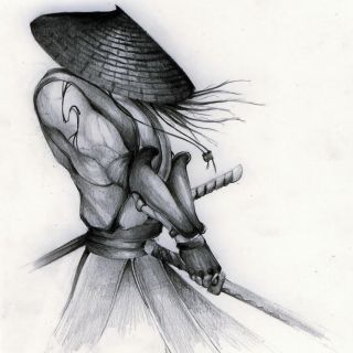 Эскизы самурая легкие