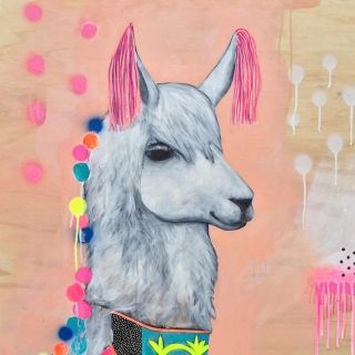 Милая лама рисунок