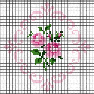 Рисунки по клеточкам роза