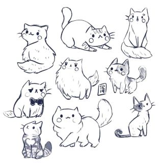 Легкие рисунки кошечки