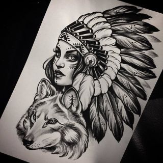 Индеец рисунок