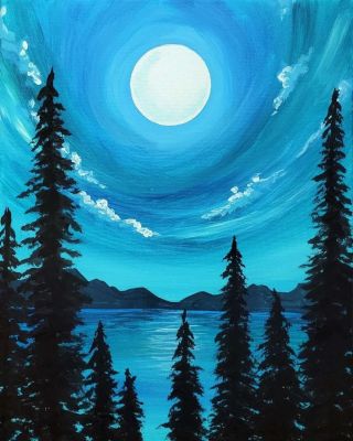 Лунная ночь рисунок