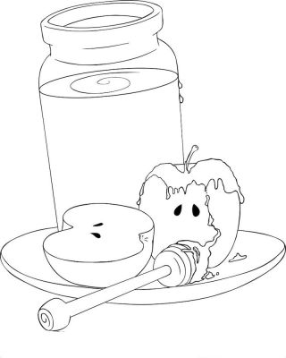 Раскраска баночка с медом