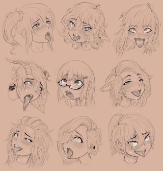 Ахегао карандашом