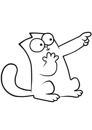 Кот саймон раскраска