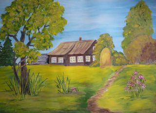 Легкий рисунок деревни