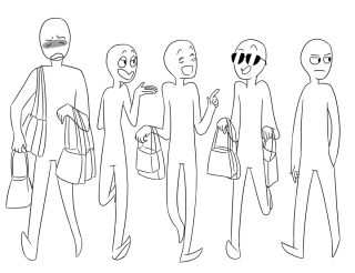 Манекен карандашом