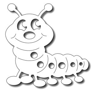 Трафарет гусеницы