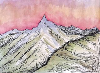 Горы рисунок легкий