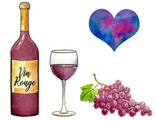 Бокал вина эскиз