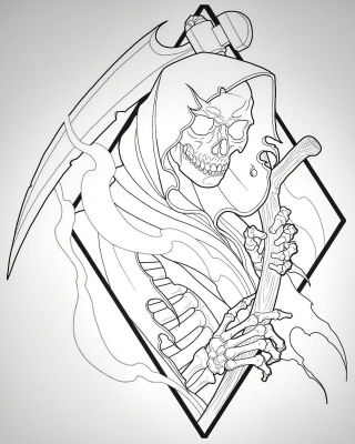 Смерть с косой эскиз