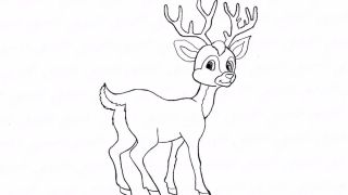 Легкие рисунки оленя