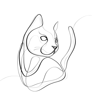 Эскиз кота простой