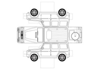 Шаблон машины из бумаги