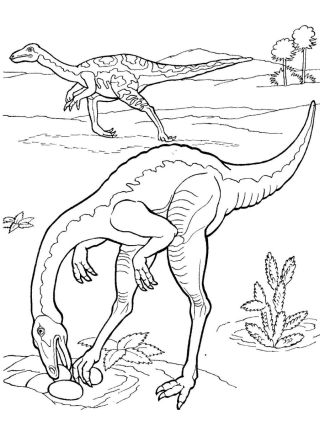 Теризинозавр раскраска