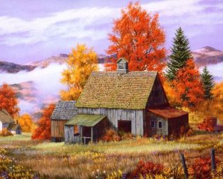 Осень в деревне рисунок