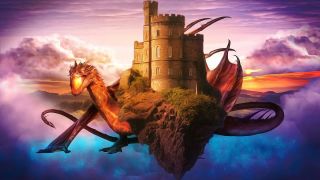 Замок с драконом рисунок