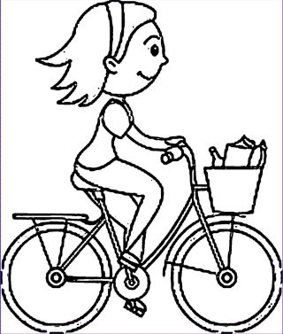 Раскраска девочка на велосипеде