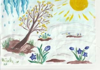 Рисунок на тему весна карандашом