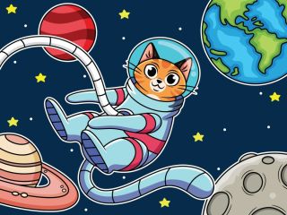 Кот космонавт рисунок
