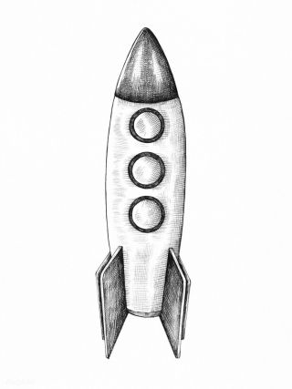 Рисунок ракеты карандашом