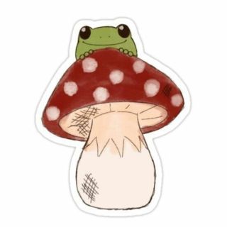 Лягушка на грибочке рисунок