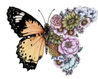Бабочка на цветочке рисунок