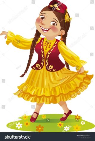 Девушка в татарском национальном костюме рисунок