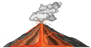 Рисунок вулкана по географии