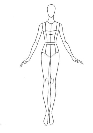 Эскиз фигуры для моделирования одежды
