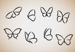Маленькие бабочки для срисовки