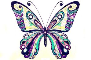 Рисунки бабочек цветные легкие