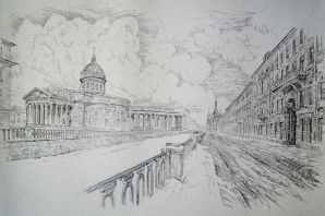 Петербург рисунок карандашом