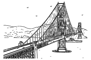 Мост раскраска