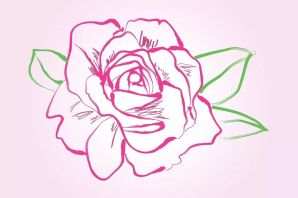 Рисунки розы легкие