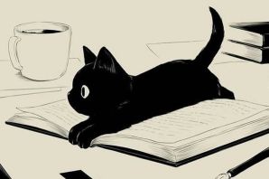 Черная кошка рисунок