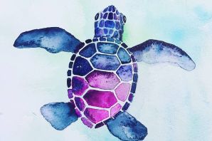 Морская черепаха рисунок для детей