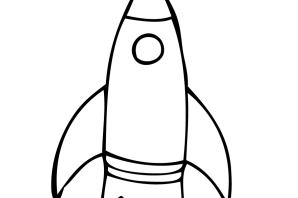 Ракета рисунок для детей карандашом