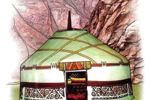 Казахская юрта рисунок