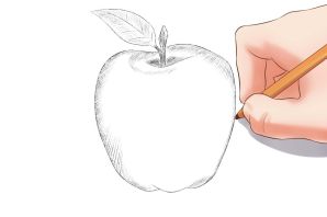 Яблоко рисунок легкий