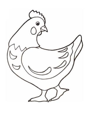 Курица рисунок простой