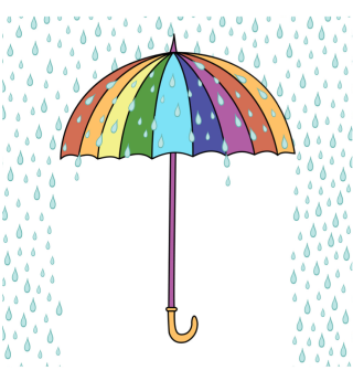 Нарисованный зонтик
