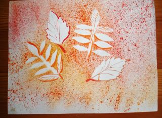 Осенний лист рисунок красками