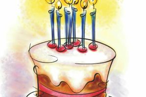 Торт со свечками рисунок