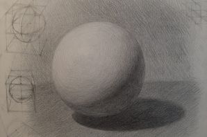 Линейно конструктивный рисунок шара