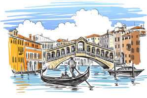 Рисунок венеция гондола