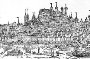 Город средневековья рисунок