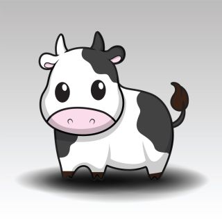 Легкий рисунок коровы