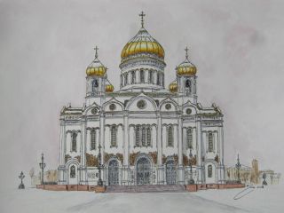 Исторический храм рисунок