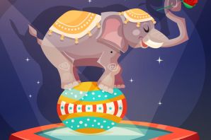Слон в цирке рисунок
